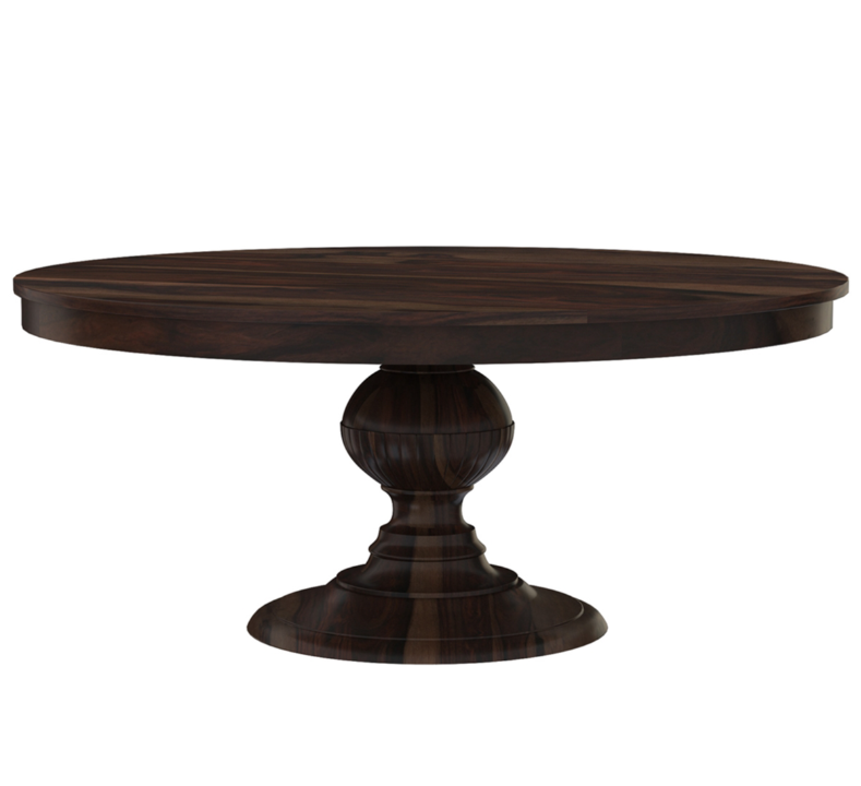 Clanton Rustic Solid Wood Pedestal Round Dining Table Chair Set