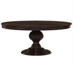 Clanton Rustic Solid Wood Pedestal Round Dining Table Chair Set
