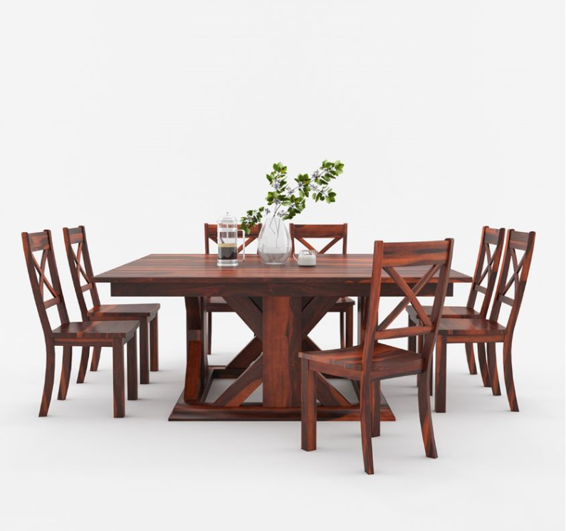 Tablevia Solid Wood Square Dining Table Set