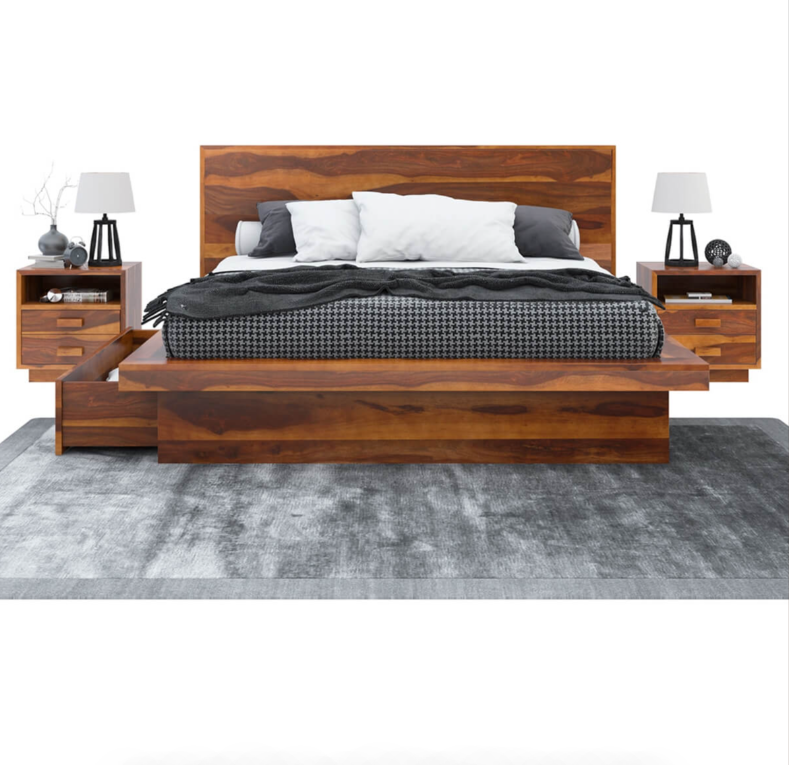wooden bed