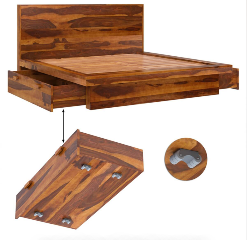 wooden bed