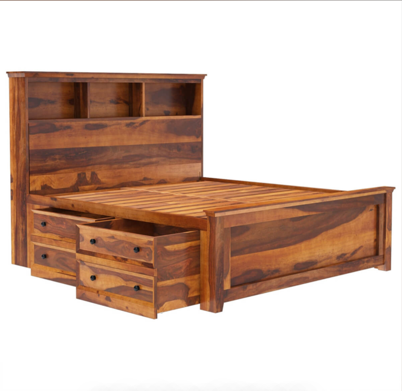 wooden bed