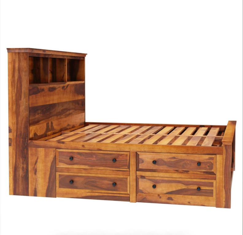 wooden bed