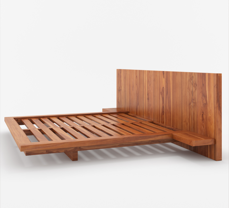wooden bed