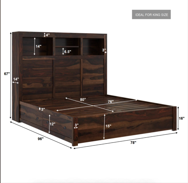 wooden bed