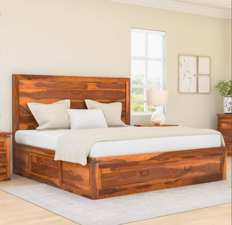 wooden bed