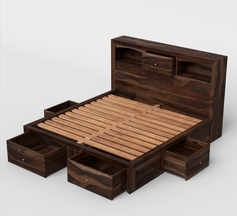 wooden bed