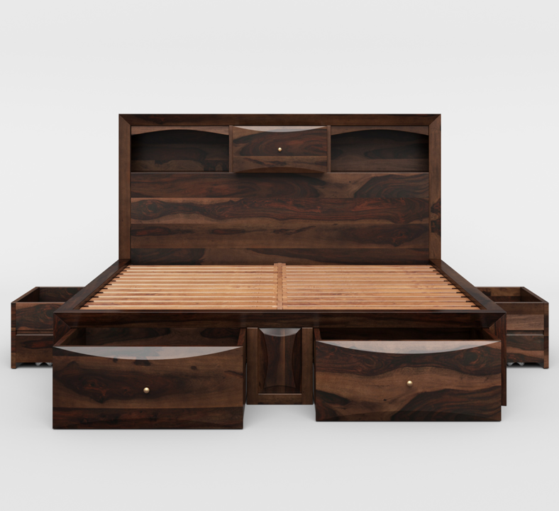 SnoozeHarbor Modern Pioneer Solid Wood Storage Captains Bed