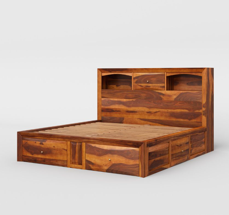 wooden bed