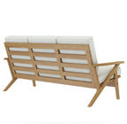 Sofique Palermo Teak Wood High Back Mid-Century Modern 3-Seater Sofa