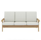 Sofique Palermo Teak Wood High Back Mid-Century Modern 3-Seater Sofa
