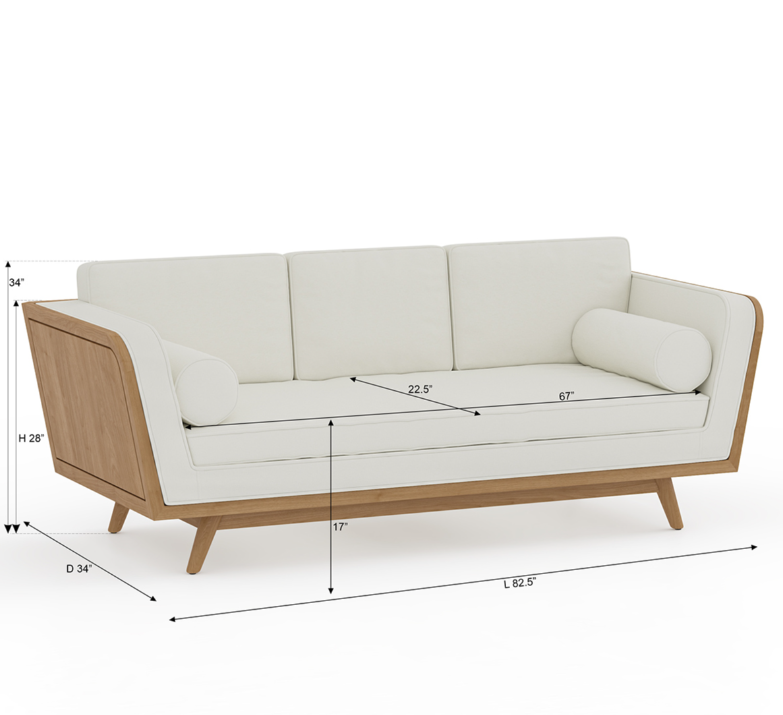 Sofique 3 Seater Mid Century Modern Sofa