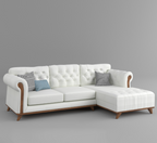 Relaxaire Mid Century Modern 3 Seat Sofa Couch With Chaise