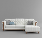 Relaxaire Mid Century Modern 3 Seat Sofa Couch With Chaise