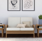 Relaxaire Teak Wood High back Mid-century Modern Loveseat