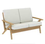 Relaxaire Teak Wood High back Mid-century Modern Loveseat