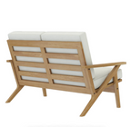 Relaxaire Teak Wood High back Mid-century Modern Loveseat