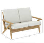 Relaxaire Teak Wood High back Mid-century Modern Loveseat