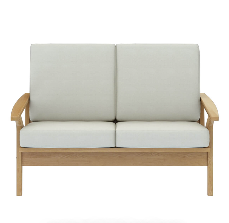 Relaxaire Teak Wood High back Mid-century Modern Loveseat
