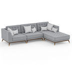 Relaxaire L Shape Gray Sectional Sofa With Chaise