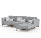 Relaxaire L Shape Gray Sectional Sofa With Chaise