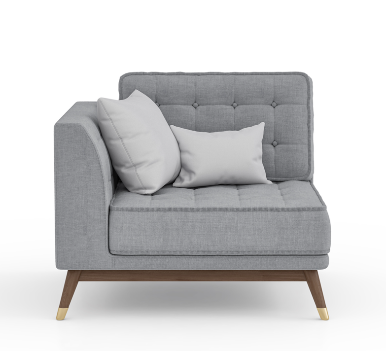 Relaxaire L Shape Gray Sectional Sofa With Chaise
