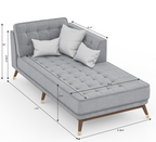 Relaxaire L Shape Gray Sectional Sofa With Chaise