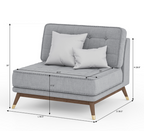 Relaxaire L Shape Gray Sectional Sofa With Chaise