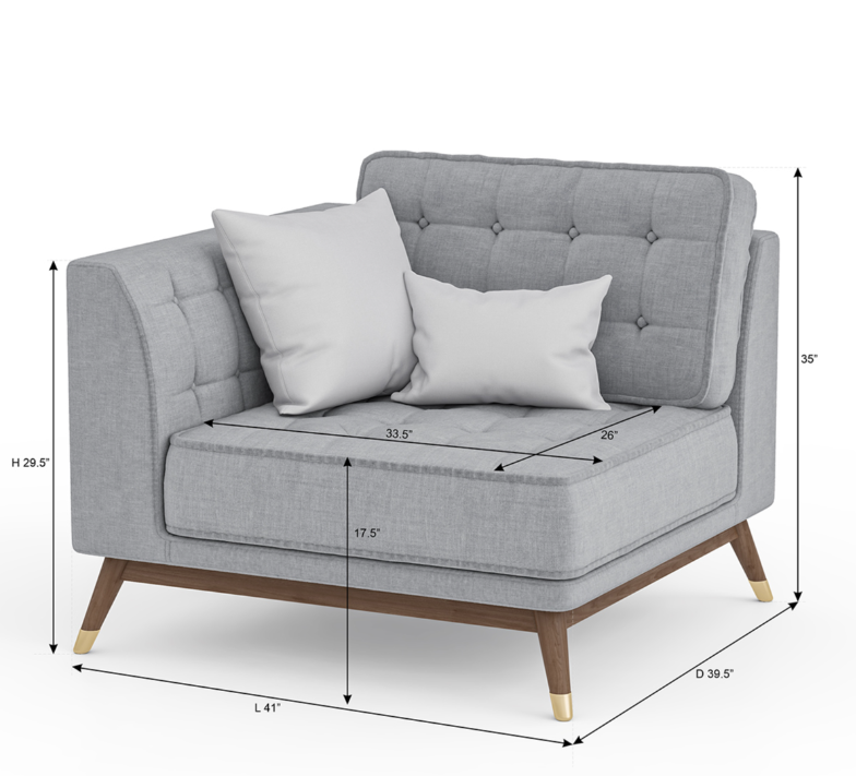 Relaxaire L Shape Gray Sectional Sofa With Chaise