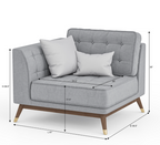 Relaxaire L Shape Gray Sectional Sofa With Chaise