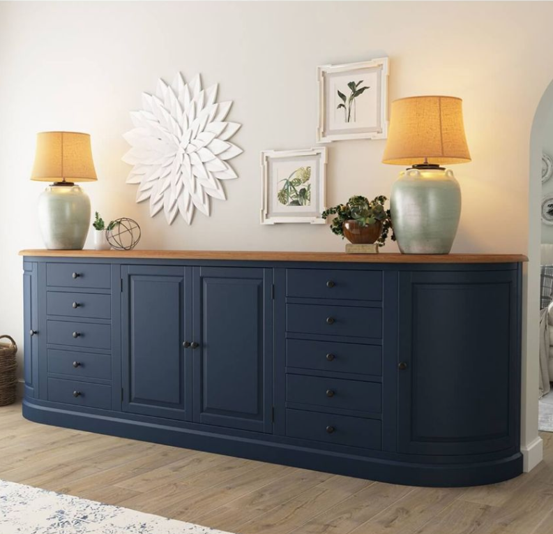DecoPulse Two Tone Solid Wood 10 Drawer Extra Long Sideboard