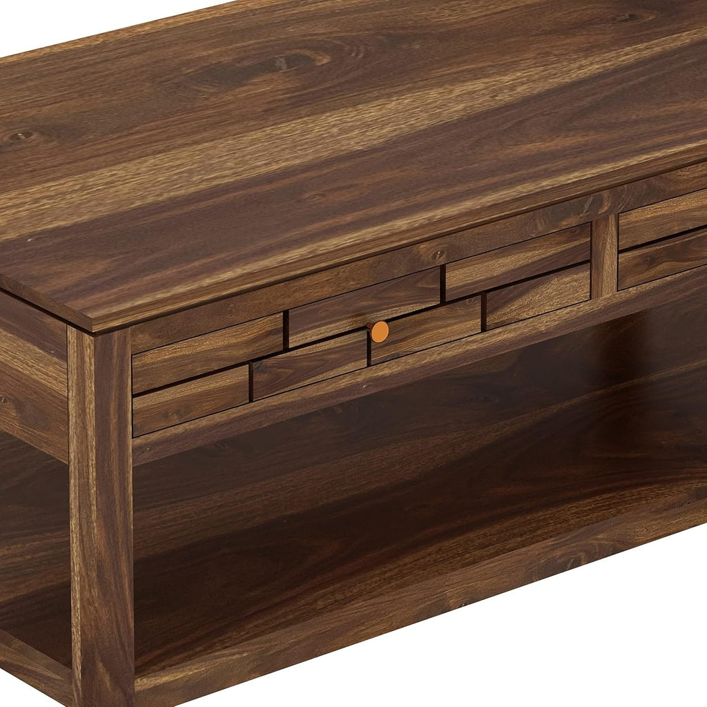 Drizzlo Solid Sheesham Wood Coffee Table