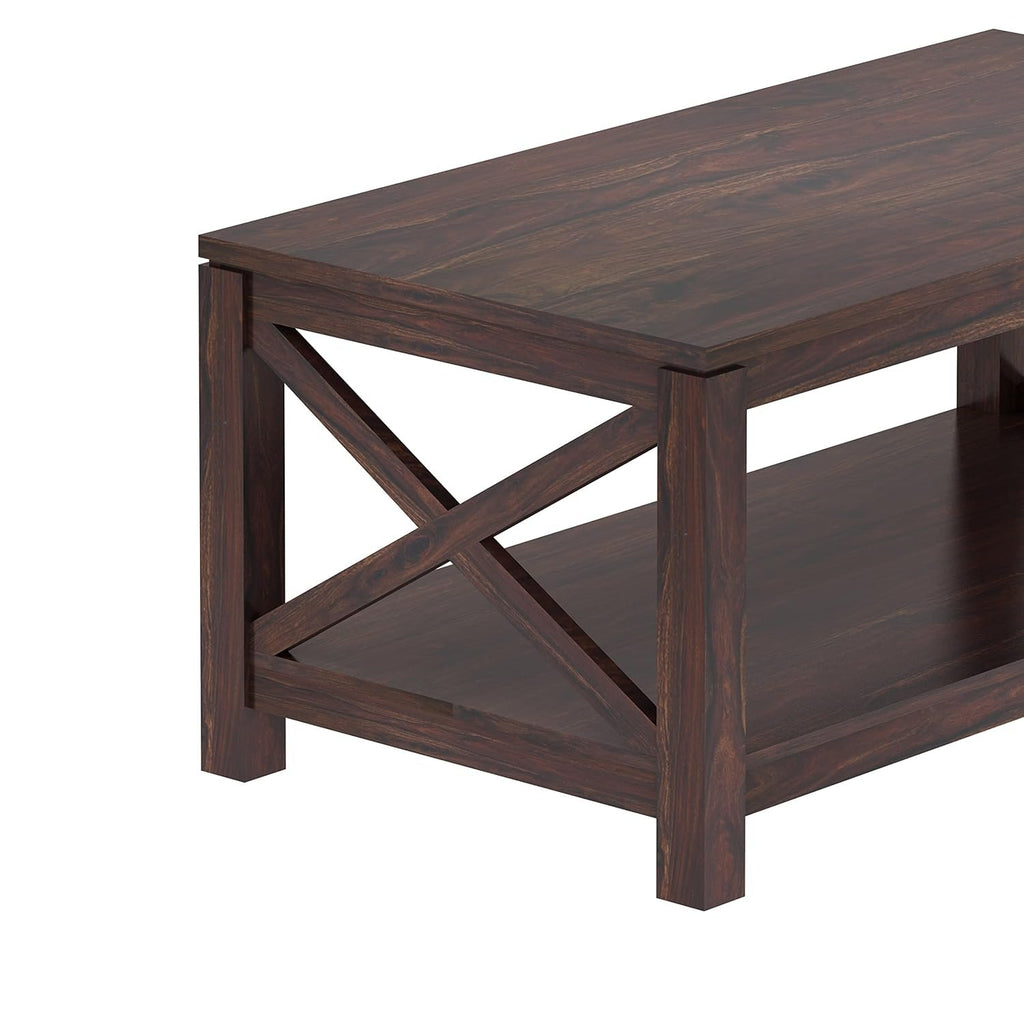 Caffiero Solid Sheesham Wood Coffee Table