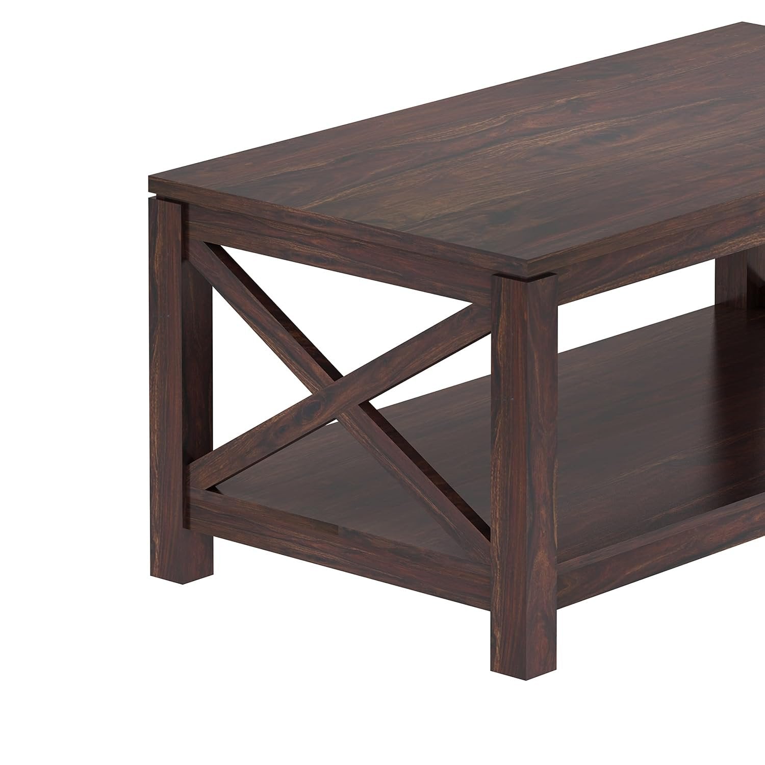 Caffiero Solid Sheesham Wood Coffee Table