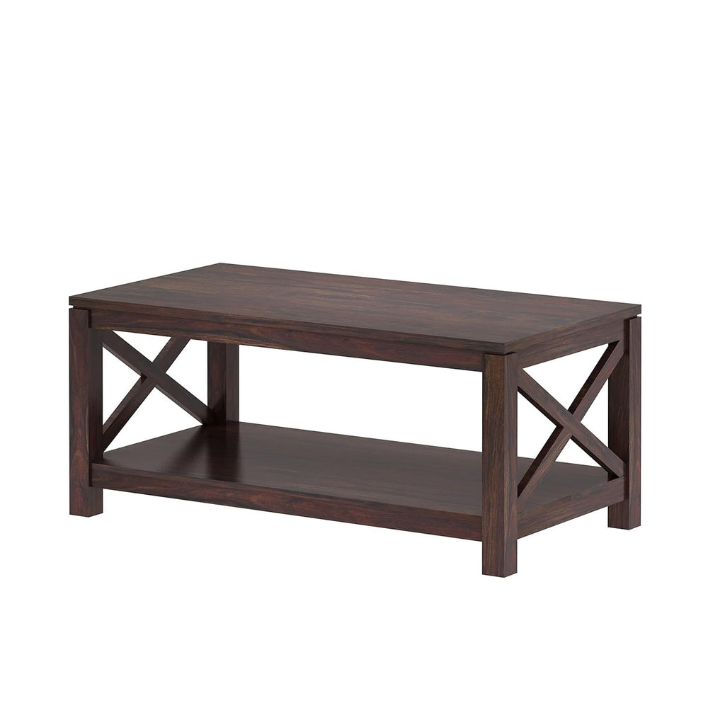 Caffiero Solid Sheesham Wood Coffee Table