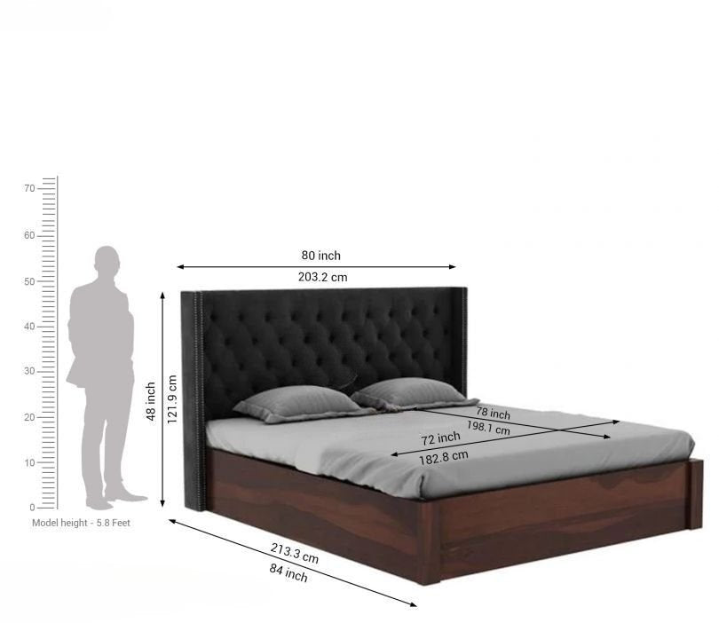 Bed Solid Wood Upholstered Bed With Hydraulic Storage