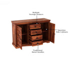 Emboss Sheesham Wooden Cabinet and Sideboard