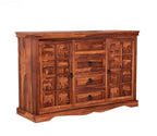 Emboss Sheesham Wooden Cabinet and Sideboard