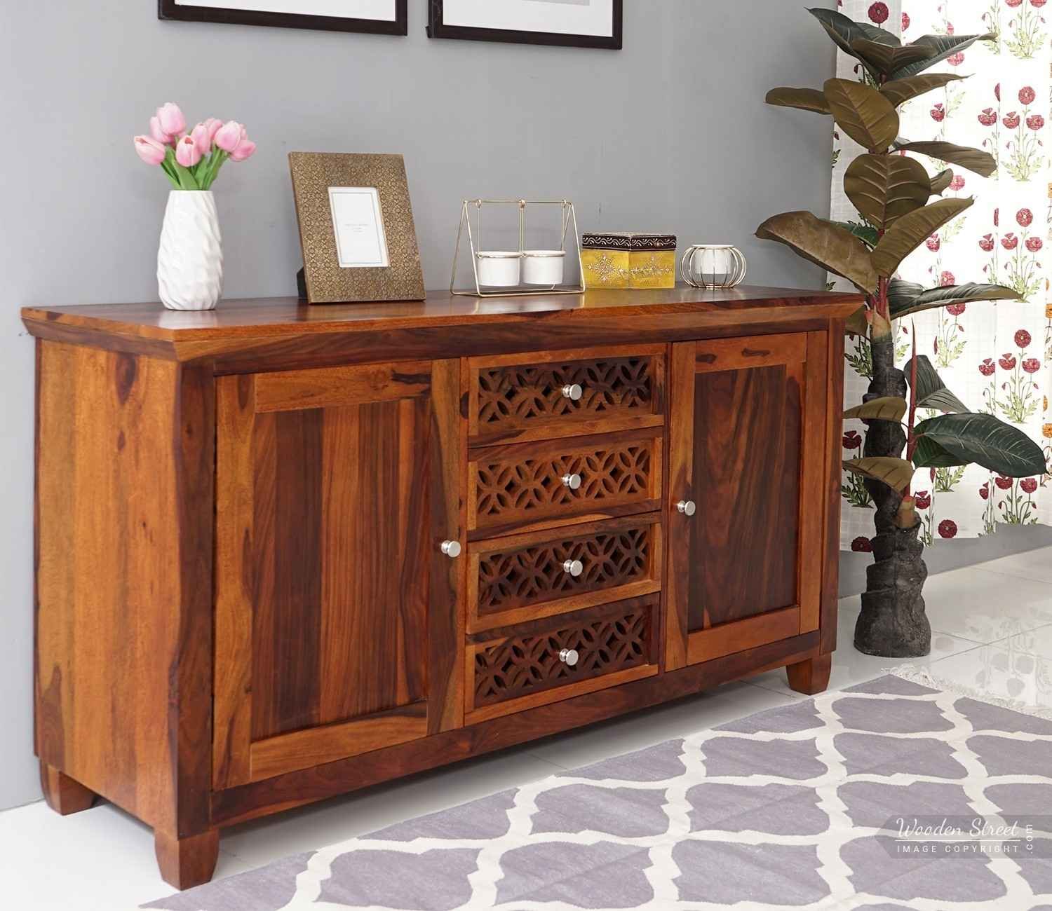 Cambrey Sheesham Wood Storage Cabinets and Sideboard