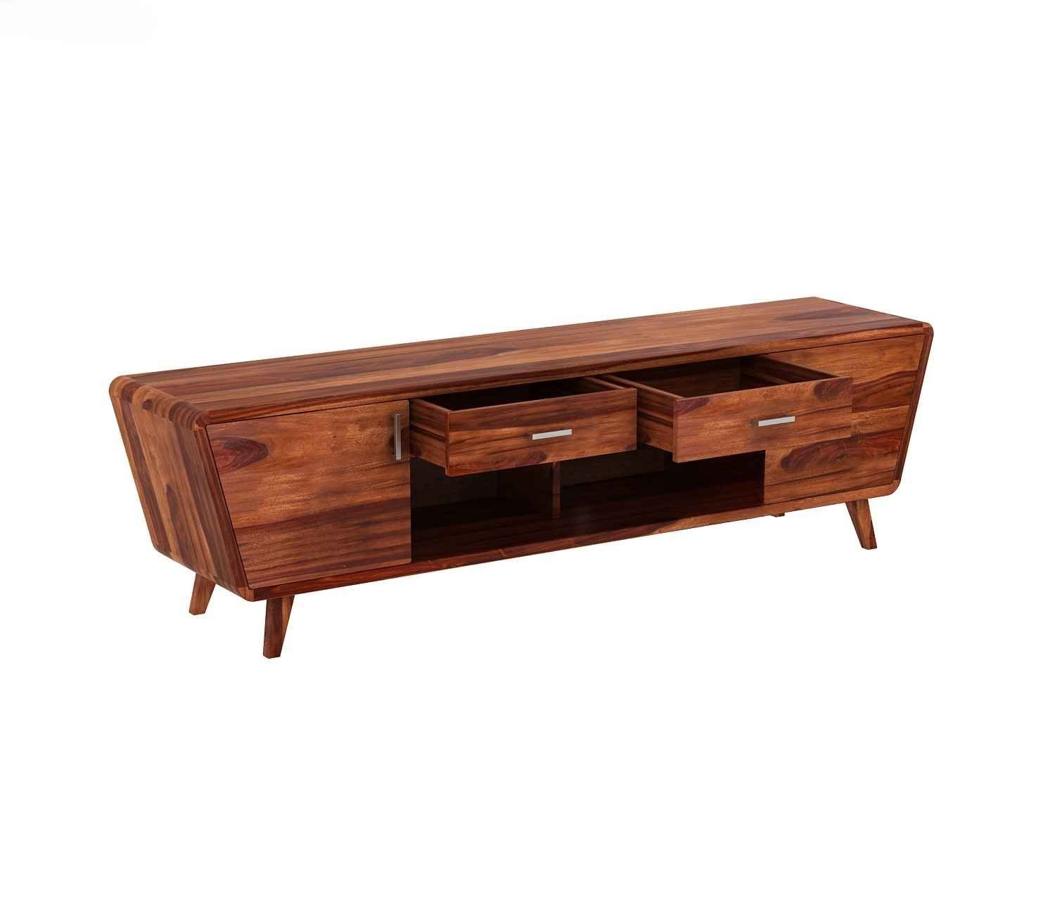 Melvina Sheesham Wood Tv Unit with Cupboards Drawers and Shelve Storage