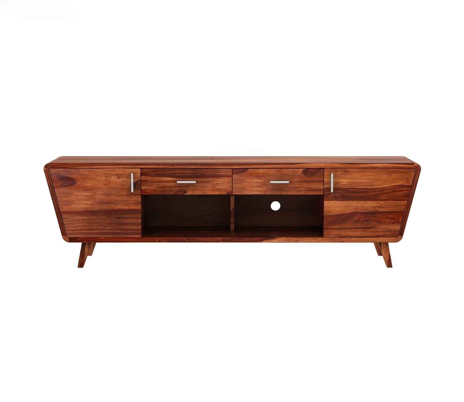 Melvina Sheesham Wood Tv Unit with Cupboards Drawers and Shelve Storage
