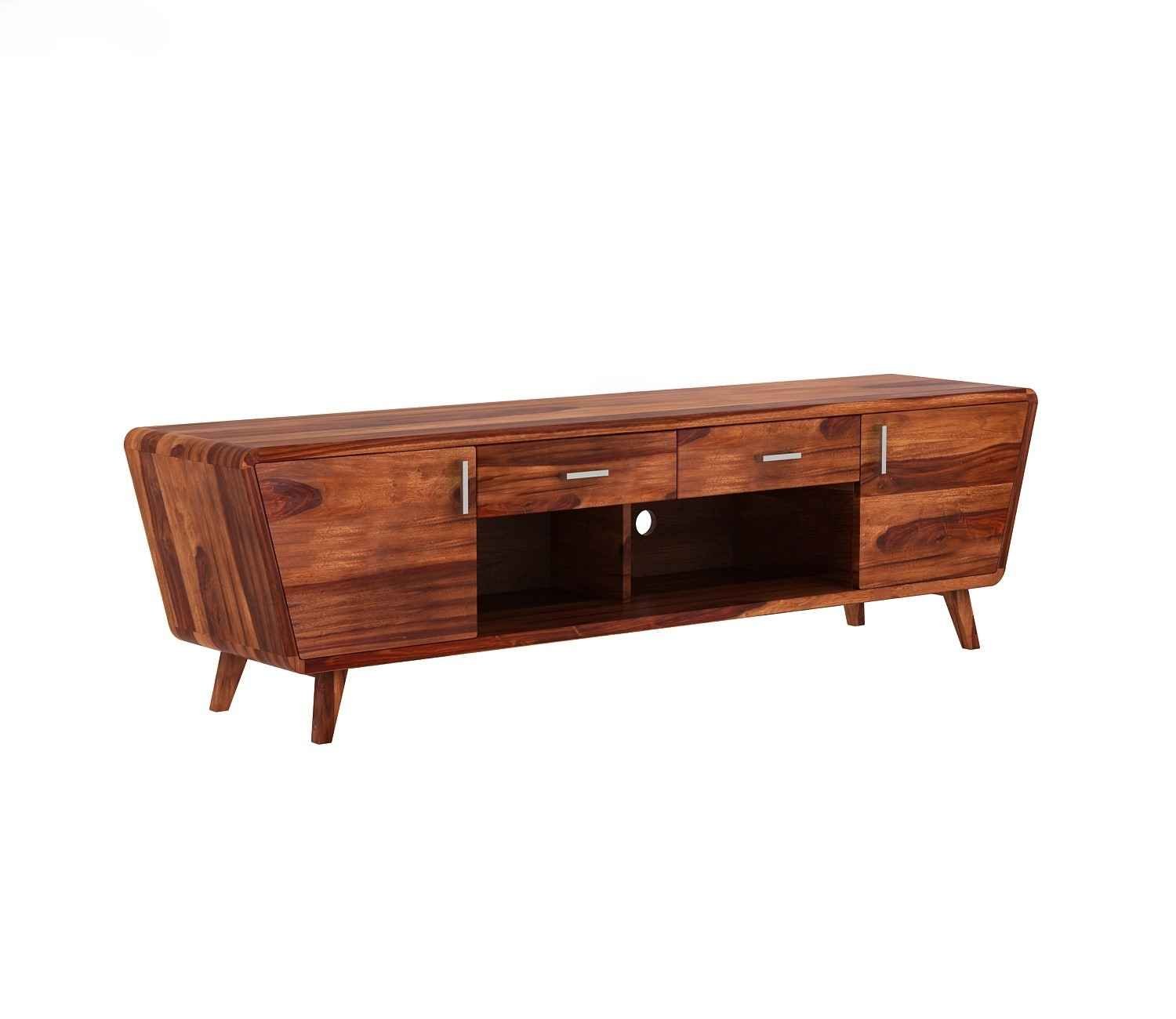 Melvina Sheesham Wood Tv Unit with Cupboards Drawers and Shelve Storage
