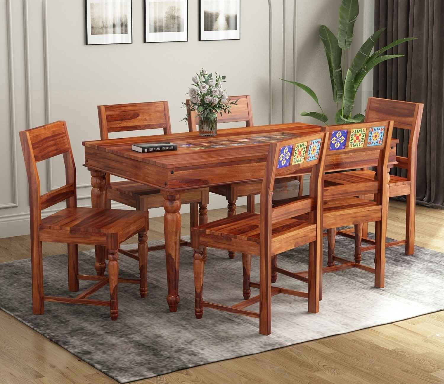 Boho 6 Seater Dining Table Set