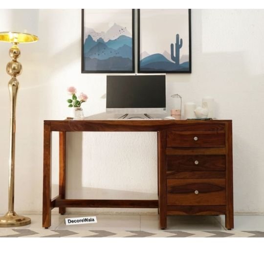 Oakshine Study Table with Pull Out Drawers and Cabinet