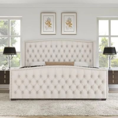 Modern Upholstered King Size Bed – Premium Fabric Bed