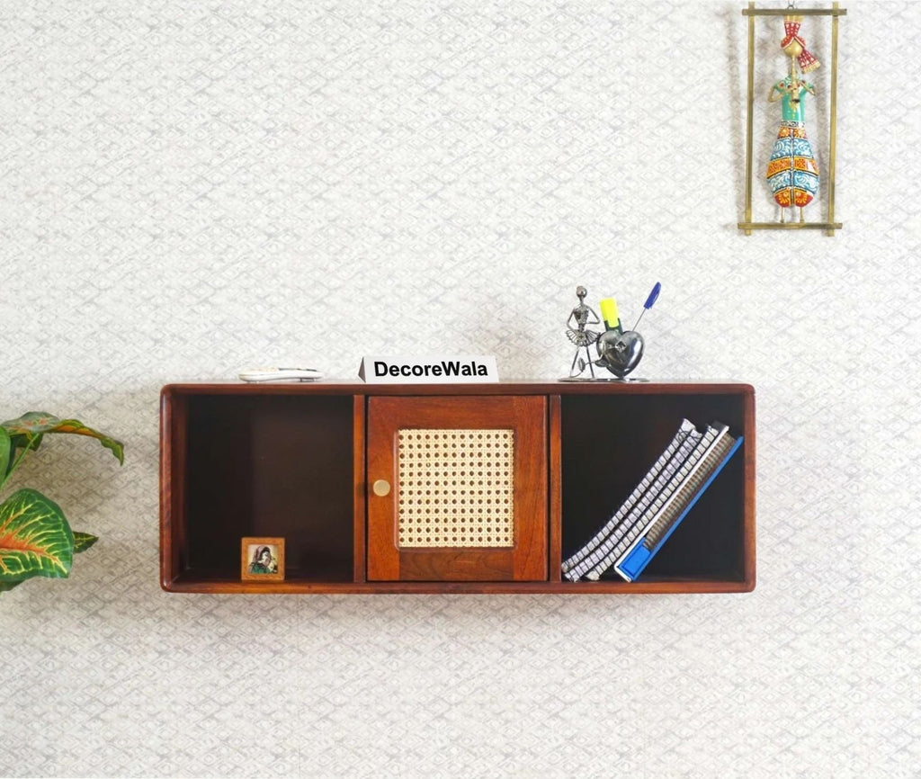 Cozyra Solid Wood One Door Wall Shelf