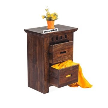 Solid Wood Kuber 2 Drawer Bedside Table