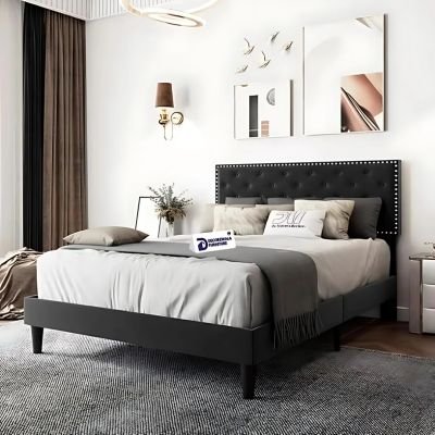Modern Upholstered King Size Bed | Premium Fabric Bed