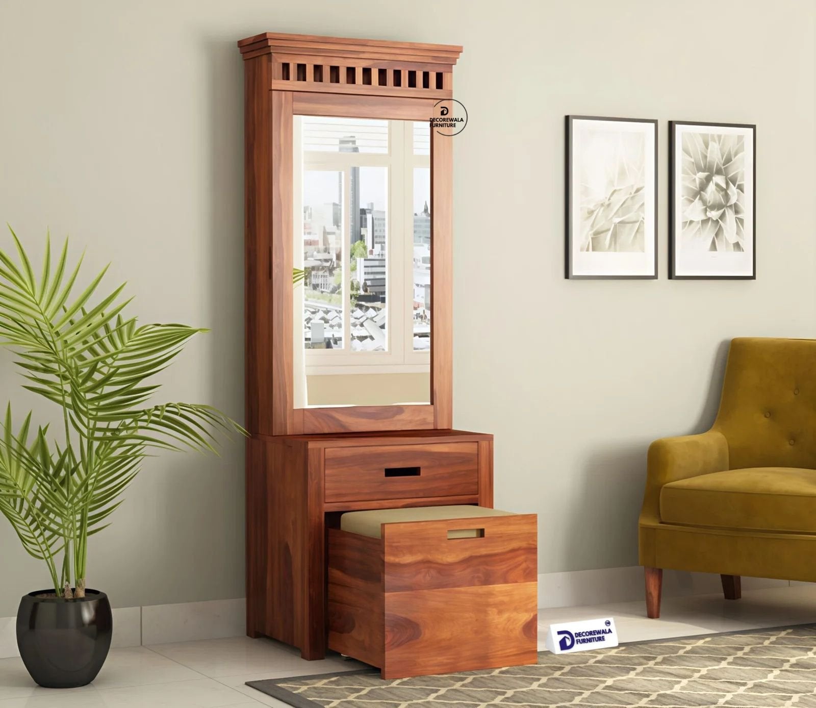 Sonavia Dressing Table With Storage Stool