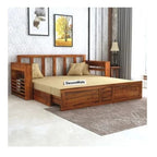 Sofa Cum Bed Walnut with Side Pockets